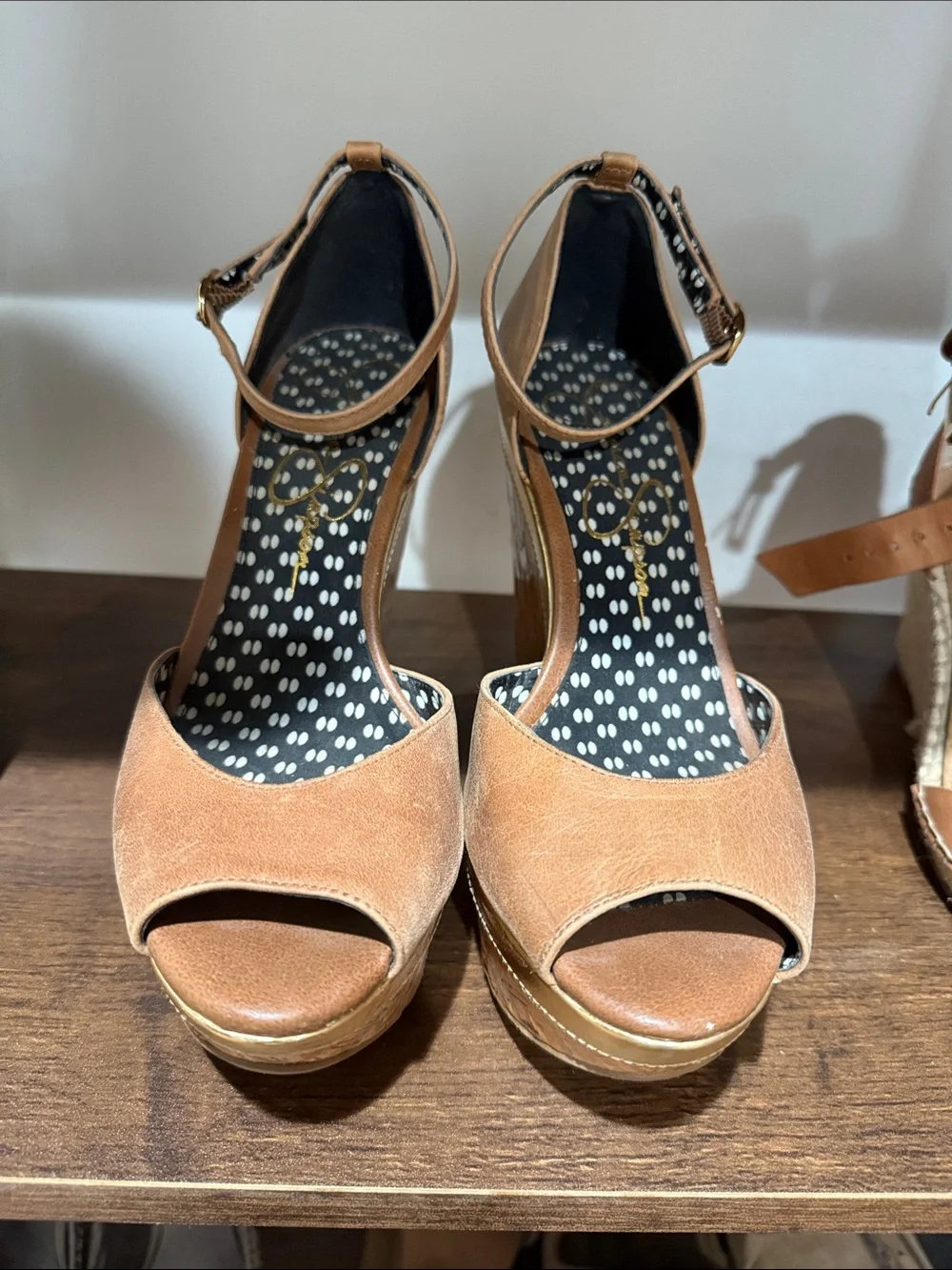Jessica Simpson Brown Suede Open-Toe Ankle-Strap Platform Sandals